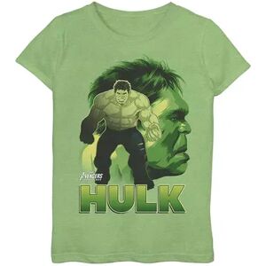 Marvel Girls 7-16 Marvel Infinity War Hulk Big Head Profile Graphic Tee, Girl's, Size: Small, Green