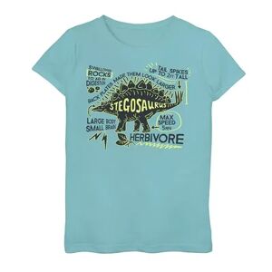 Licensed Character Girls 7-16 Stegosaurus Dinosaur Text Poster Graphic Tee, Girl's, Size: XL, Blue