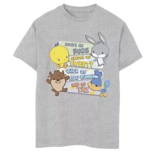 Licensed Character Boys 8-20 Looney Tunes Group Smart As Bugs Text Graphic Tee, Boy's, Size: XL, Grey