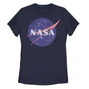 Licensed Character Juniors' NASA Distressed Original Logo Tee, Girl's, Size: Large, Blue