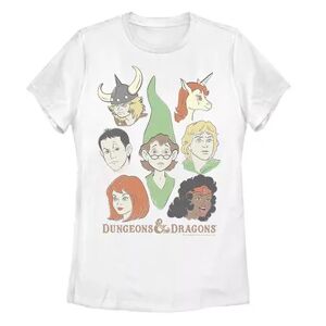 Licensed Character Juniors' Dungeons & Dragons Group Shot Graphic Tee, Girl's, Size: Large, White