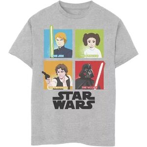 Star Wars Boys 8-20 Star Wars Galaxy Of Adventures Four Square Group Graphic Tee, Boy's, Size: XL, Grey