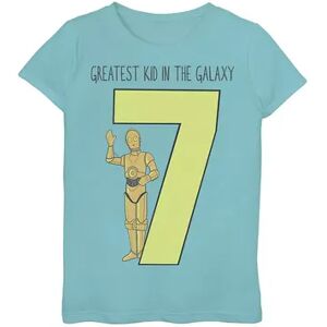 Girls 7-16 Star Wars C-3PO Greatest Seventh Birthday Graphic Tee, Girl's, Size: Small, Blue