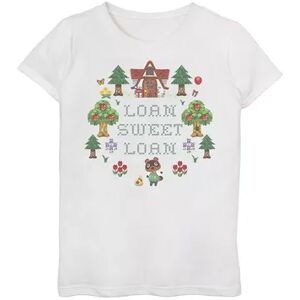 Licensed Character Girls 7-16 Animal Crossing Loan Sweet Loan Graphic Tee, Girl's, Size: XL, White