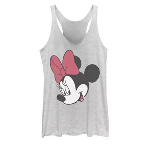 Licensed Character Juniors' Disney Mickey And Friends Minnie Mouse Big Face Tank, Girl's, Size: Small, White