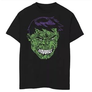 Boys 8-20 Marvel Hulk Angry Face Build Up Fill Graphic Tee, Boy's, Size: Medium, Black