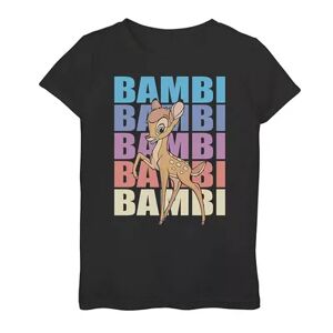 Disney s Bambi Girls 7-16 Name Stack Portrait Graphic Tee, Girl's, Size: XL, Black