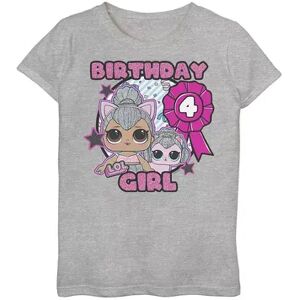 Licensed Character Girls 7-16 L.O.L. Surprise! 4th Birthday Girl Graphic Tee, Girl's, Size: Medium, Grey