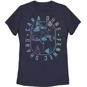 Licensed Character Juniors' Star Wars: The Mandalorian Cara Dune & Fennec Shand Gradient Tee, Girl's, Size: Small, Blue