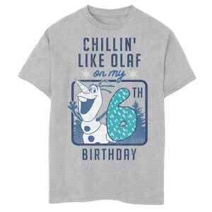 Disney s Frozen Boys 8-20 Chillin' Like Olaf On My 6th Birthday Graphic Tee, Boy's, Size: Large, Med Grey
