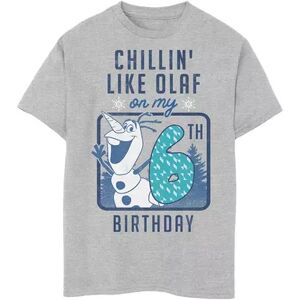 Disney s Frozen Boys 8-20 Chillin' Like Olaf On My 6th Birthday Graphic Tee, Boy's, Size: XL, Med Grey