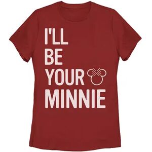 Licensed Character Disney's Minnie Mouse Juniors' Word Stack Graphic Tee, Girl's, Size: XL, Red