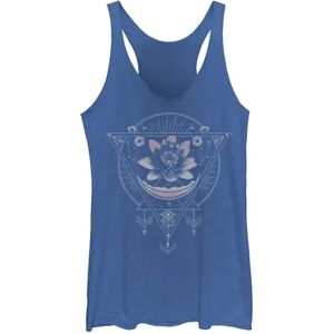 Unbranded Juniors' Lotus Flower Geometric Graphic Tank, Girl's, Size: Large, Blue