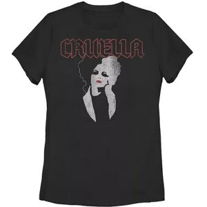 Licensed Character Disney's Cruella Juniors' Dark Portrait Tee, Girl's, Size: Medium, Black