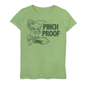 Licensed Character Girls 4-16 Nintendo Legend of Zelda St. Patty's Link Pinch Proof Graphic Tee, Girl's, Size: Medium, Green