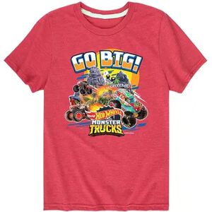 Licensed Character Boys 8-20 Hot Wheels Go Big Monster Trucks Graphic Tee, Boy's, Size: Small, Red