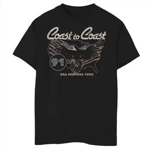 Licensed Character Boys 8-20 Coast To Coast USA Festival Tour Poster Graphic Tee, Boy's, Size: Medium, Black