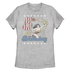 Licensed Character Juniors' DC Comics Wonder Woman With Lasso 5th Birthday Tee, Girl's, Size: Large, Grey