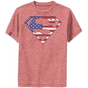 Licensed Character Boys 8-20 DC Comics Superman Logo American Flag Fill Tee, Boy's, Size: Medium, Med Red