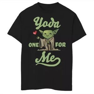 Licensed Character Boys 8-20 Star Wars Yoda One For Me Geen Hue Text Graphic Tee, Boy's, Size: Large, Black