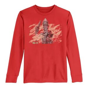 Licensed Character Boys 8-20 Star Wars The Mandalorian IG-11 Dusty Droid Long Sleeve Graphic Tee, Boy's, Size: Medium, Red