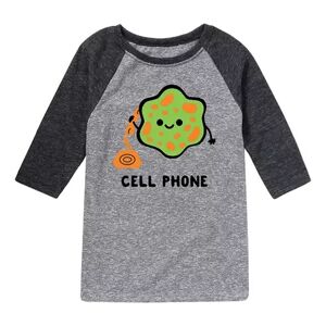 Licensed Character Boys 8-20 Cell Phone Graphic Raglan Tee, Boy's, Size: Small, Grey