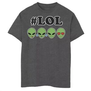 Licensed Character Boys 8-20 Hashtag LOL Alien Emotion Emoji Patch Graphic Tee, Boy's, Size: Medium, Grey