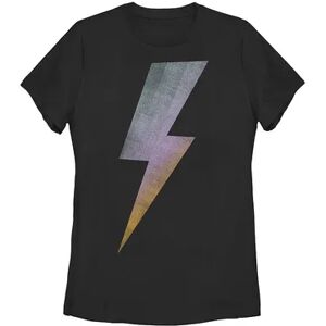 Licensed Character Juniors' Trendy Bold Lightning Bolt Tee, Girl's, Size: Small, Black