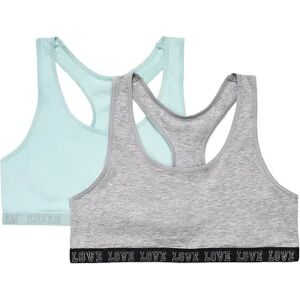 Girls SO 2-Pack Racerback Sports Bras, Girl's, Size: XL, Grey