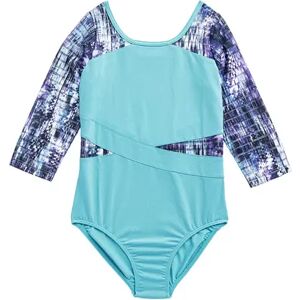 RAINBEAU MOVES Girls 4-16 Rainbeau Moves 3/4-Sleeve Leotard, Girl's, Size: Medium, Multicolor