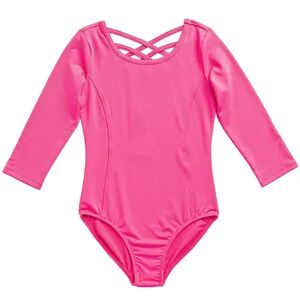 RAINBEAU MOVES Girls 4-16 Rainbeau Moves 3/4-Sleeve Leotard, Girl's, Size: XS, Pink