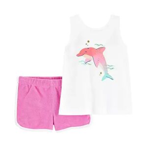 Baby Girl Carter's 2-Piece Dolphin Tank & Short Set, Infant Girl's, Size: 9 Months, Ivory Dolphin