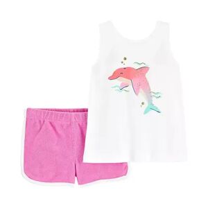 Baby Girl Carter's 2-Piece Dolphin Tank & Short Set, Infant Girl's, Size: 12 Months, Ivory Dolphin