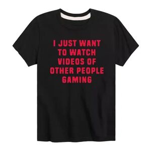 Licensed Character Boys 8-20 Watch Videos Graphic Tee, Boy's, Size: Small, Black