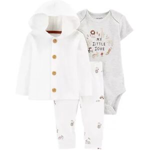 Baby Carter's 3-Piece Little Love Cardigan Set, Infant Boy's, Size: 6 Months, White