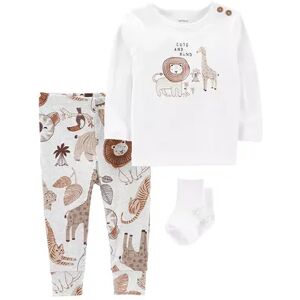 Baby Carter's 3-Piece Safari Animals Outfit, Infant Boy's, Size: Newborn, White