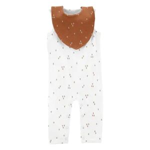 Baby Carter's 2-Piece Jumpsuit & Bandana Bib Set, Infant Boy's, Size: Newborn, White