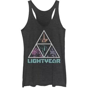 Licensed Character Juniors' Disney / Pixar Lightyear Triangle Panel Buzz Vs Zurg Racerback Tank, Girl's, Size: Small, Oxford