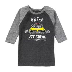 Licensed Character Boys 8-20 Hot Wheels Pit Crew PreK Raglan Graphic Tee, Boy's, Size: XL, Grey