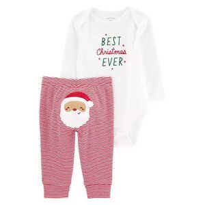 Baby Carter's 2-Piece Christmas Bodysuit & Pant Set, Infant Girl's, Size: 3 Months, White