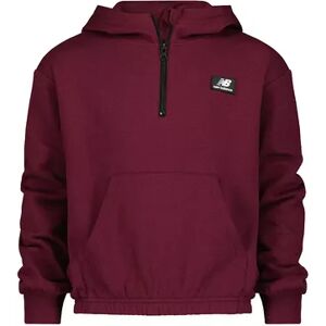 New Balance Girls 7-16 New Balance 1/4-Zip Fleece Hoodie, Girl's, Size: Small, Med Red