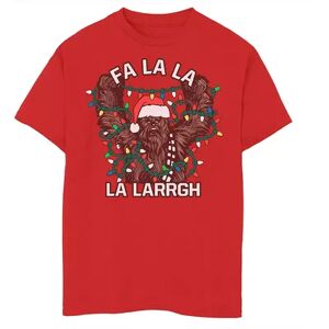 Licensed Character Boys 8-20 Star Wars Christmas Chewie Fa La La La Larrgh Graphic Tee, Boy's, Size: Small, Red