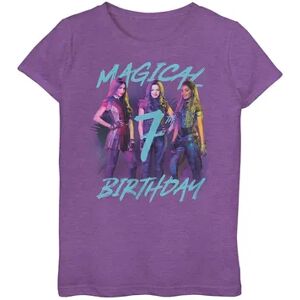 Licensed Character Disney Girls 7-16 Magical 7th Birthday Graphic Tee, Girl's, Size: Medium, Purple