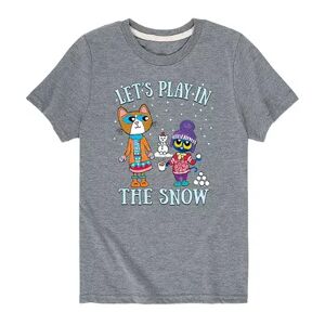 Licensed Character Boys 8-20 Pete The Cat Play In Snow Tee, Boy's, Size: Medium, Med Grey