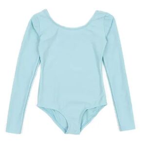 Leveret Girls Long Sleeve Leotard Yellow S (6-8), Girl's, Size: XL, Light Blue