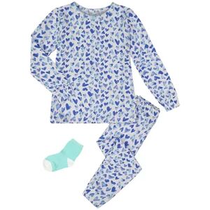 Sleep On It Infant/Toddler Girls Full Of Hearts Snug Fit 2-Piece Pajama Sleep Set with Matching Socks, Toddler Girl's, Size: 3T, Brt Blue