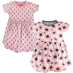 Touched by Nature Baby and Toddler Girl Organic Cotton Short-Sleeve Dresses 2pk, Blossoms, Toddler Girl's, Size: 9-12Months, Med Pink