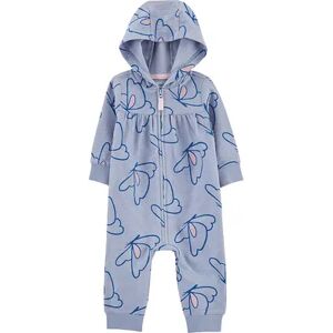 Baby Girl Carter's Butterfly Hooded Jumpsuit, Girl's, Size: 12 Months, Med Blue