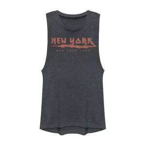 Unbranded Juniors' New York Electric 1990 Retro Graphic Muscle Tank, Girl's, Size: XXL, Blue