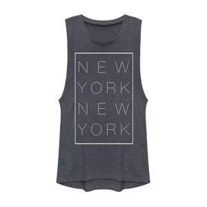 Unbranded Juniors' New York New York Line Box Graphic Muscle Tee, Girl's, Size: XXL, Blue